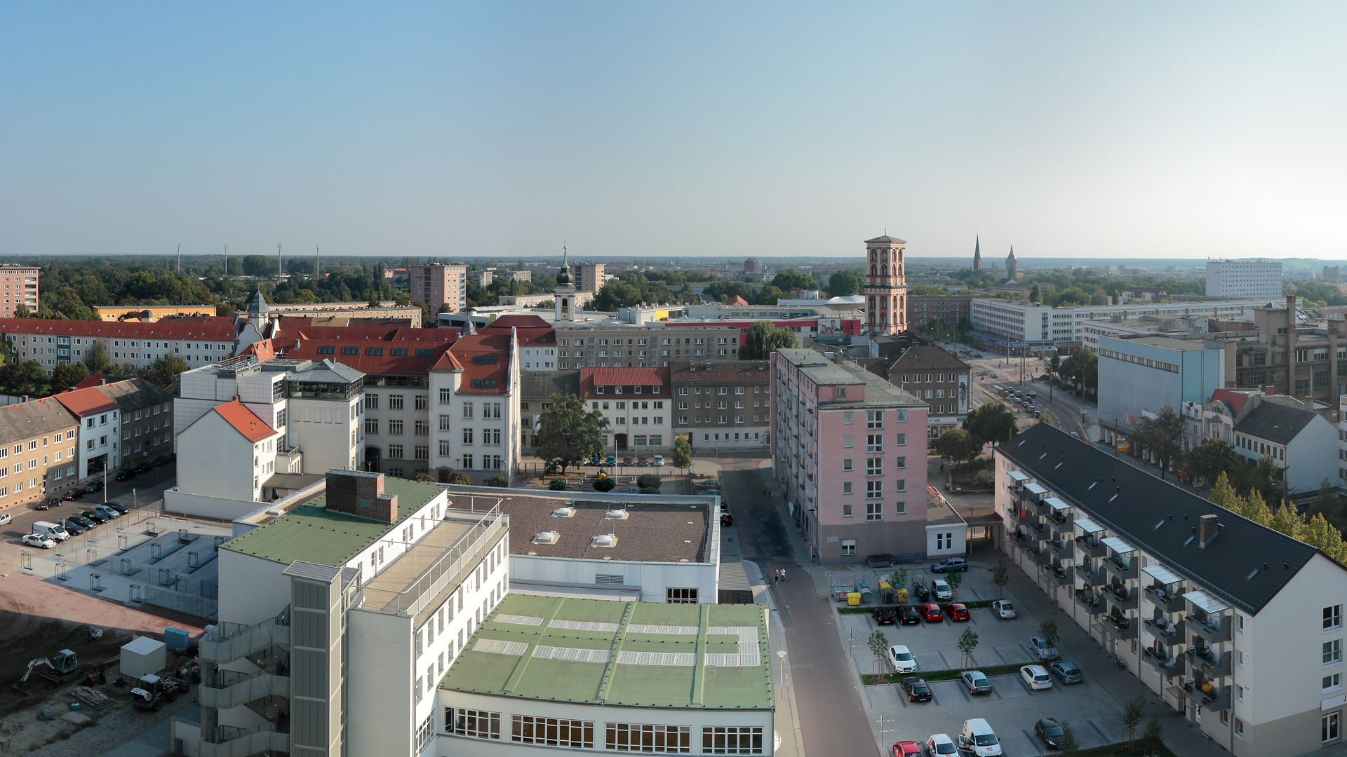 Dessau-Zentrum mit Blick zum Museum für Naturkunde und Vorgeschichte
